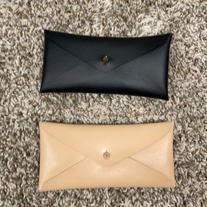 Mini vegan leather clutches